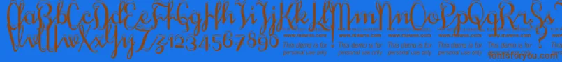 SnowhouseDemo Font – Brown Fonts on Blue Background