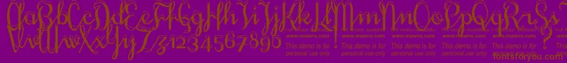 SnowhouseDemo Font – Brown Fonts on Purple Background