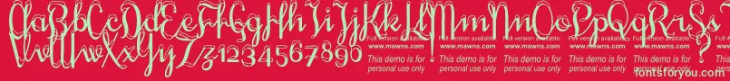 Fonte SnowhouseDemo – fontes verdes em um fundo vermelho