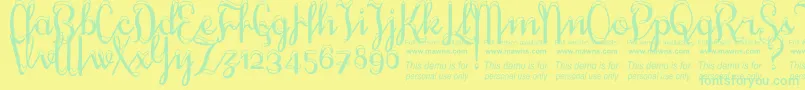 SnowhouseDemo Font – Green Fonts on Yellow Background