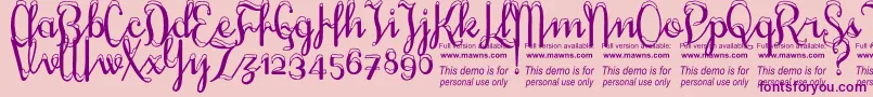 SnowhouseDemo Font – Purple Fonts on Pink Background