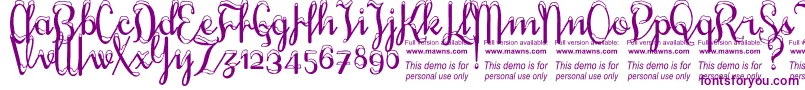 Czcionka SnowhouseDemo – fioletowe czcionki na białym tle