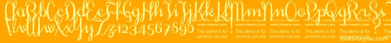 SnowhouseDemo Font – Yellow Fonts on Orange Background