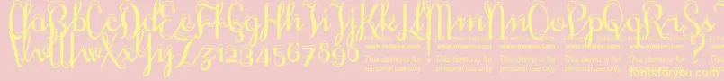 SnowhouseDemo-Schriftart – Gelbe Schriften auf rosa Hintergrund