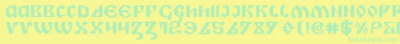PiperPieBoldExpanded-fontti – vihreät fontit keltaisella taustalla