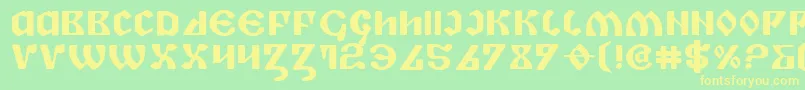 PiperPieBoldExpanded Font – Yellow Fonts on Green Background