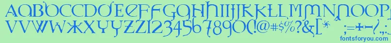 Underworld Font – Blue Fonts on Green Background
