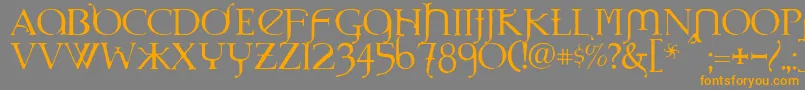 Underworld Font – Orange Fonts on Gray Background