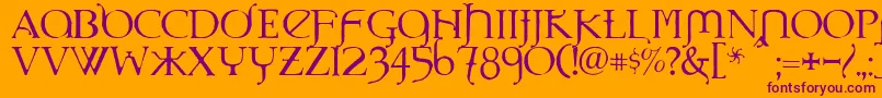 Underworld Font – Purple Fonts on Orange Background