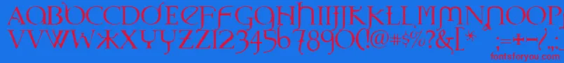 Underworld Font – Red Fonts on Blue Background
