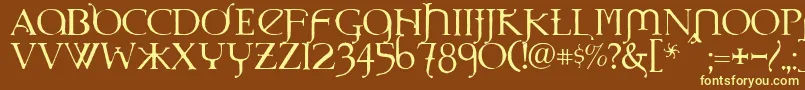 Underworld-fontti – keltaiset fontit ruskealla taustalla