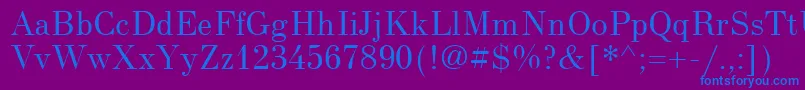 NewStandardUnicode Font – Blue Fonts on Purple Background