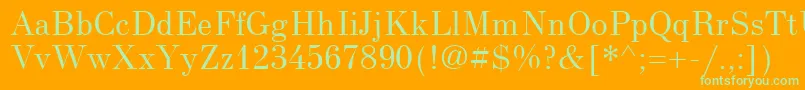 NewStandardUnicode Font – Green Fonts on Orange Background