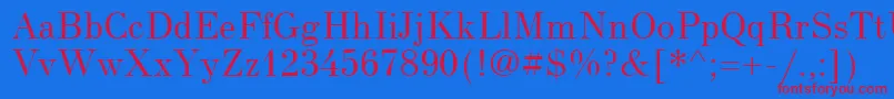 NewStandardUnicode Font – Red Fonts on Blue Background