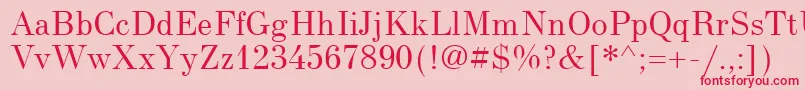 NewStandardUnicode Font – Red Fonts on Pink Background