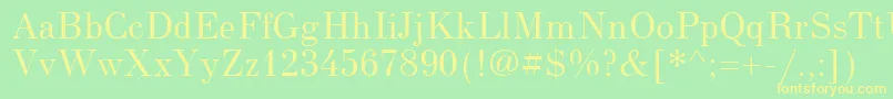 NewStandardUnicode Font – Yellow Fonts on Green Background