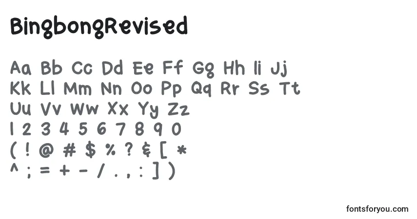 A fonte BingbongRevised – alfabeto, números, caracteres especiais