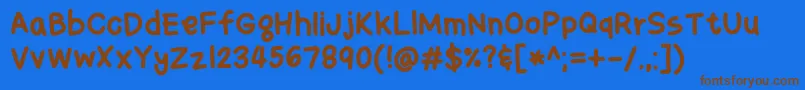 BingbongRevised Font – Brown Fonts on Blue Background