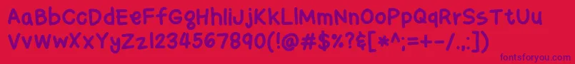 BingbongRevised-Schriftart – Violette Schriften auf rotem Hintergrund