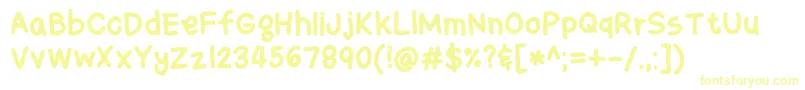 Czcionka BingbongRevised – żółte czcionki na białym tle