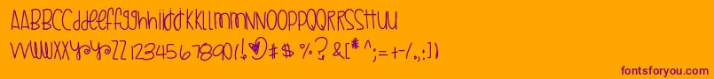 Шрифт Glazedhoneybuns – фиолетовые шрифты на оранжевом фоне