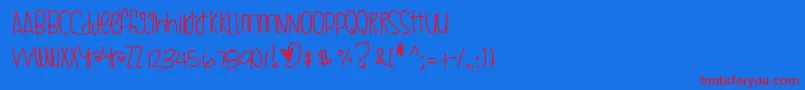 Glazedhoneybuns-fontti – punaiset fontit sinisellä taustalla