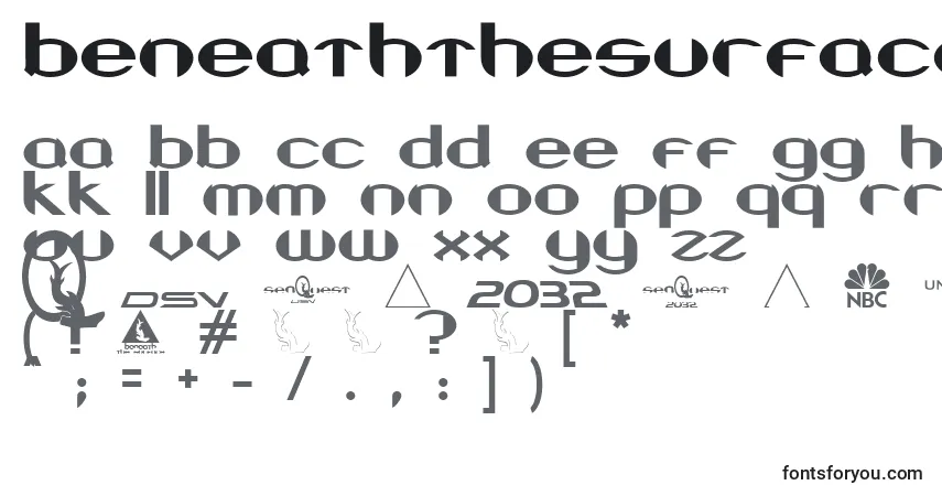 BeneathTheSurfaceフォント–アルファベット、数字、特殊文字