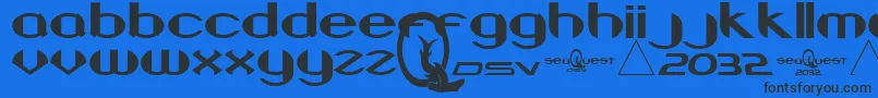 BeneathTheSurface Font – Black Fonts on Blue Background