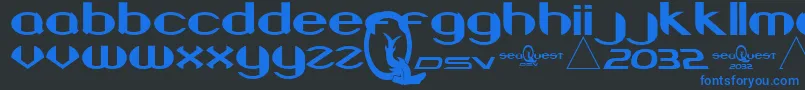 フォントBeneathTheSurface – 黒い背景に青い文字
