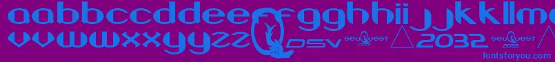 フォントBeneathTheSurface – 紫色の背景に青い文字