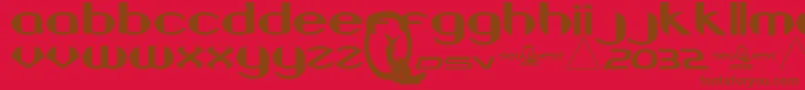 BeneathTheSurface-fontti – ruskeat fontit punaisella taustalla