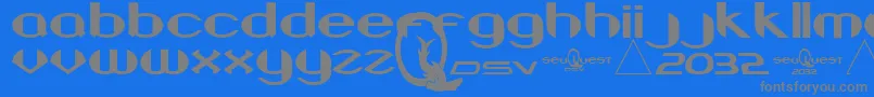 フォントBeneathTheSurface – 青い背景に灰色の文字