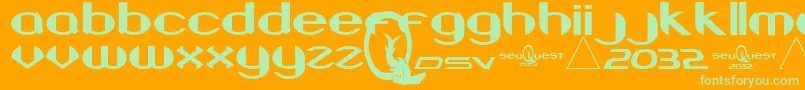 Шрифт BeneathTheSurface – зелёные шрифты на оранжевом фоне