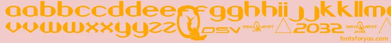 BeneathTheSurface-fontti – oranssit fontit vaaleanpunaisella taustalla