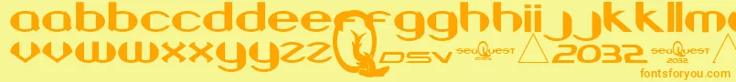 BeneathTheSurface-fontti – oranssit fontit keltaisella taustalla