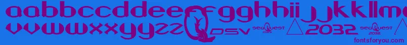 BeneathTheSurface Font – Purple Fonts on Blue Background