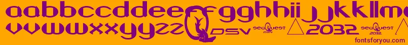 フォントBeneathTheSurface – オレンジの背景に紫のフォント