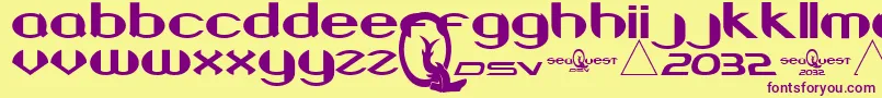 BeneathTheSurface Font – Purple Fonts on Yellow Background