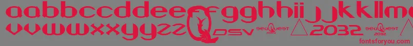 フォントBeneathTheSurface – 赤い文字の灰色の背景
