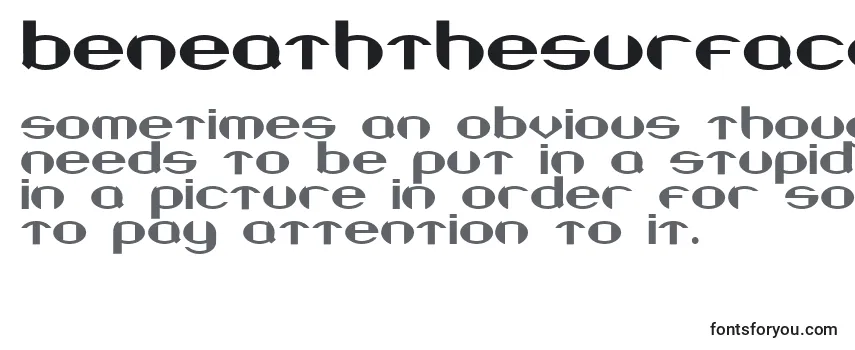 Review of the BeneathTheSurface Font