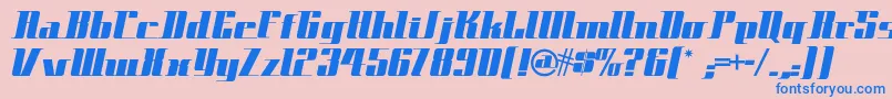 Spacecadetnf Font – Blue Fonts on Pink Background