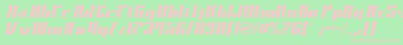 Spacecadetnf-fontti – vaaleanpunaiset fontit vihreällä taustalla