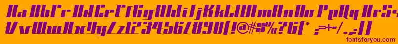 Spacecadetnf Font – Purple Fonts on Orange Background