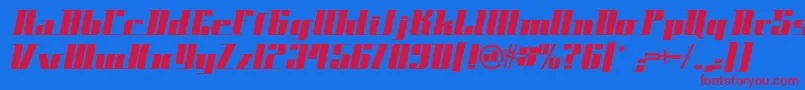 Spacecadetnf Font – Red Fonts on Blue Background