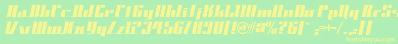 Spacecadetnf-fontti – keltaiset fontit vihreällä taustalla