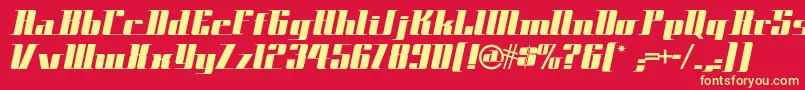Spacecadetnf Font – Yellow Fonts on Red Background
