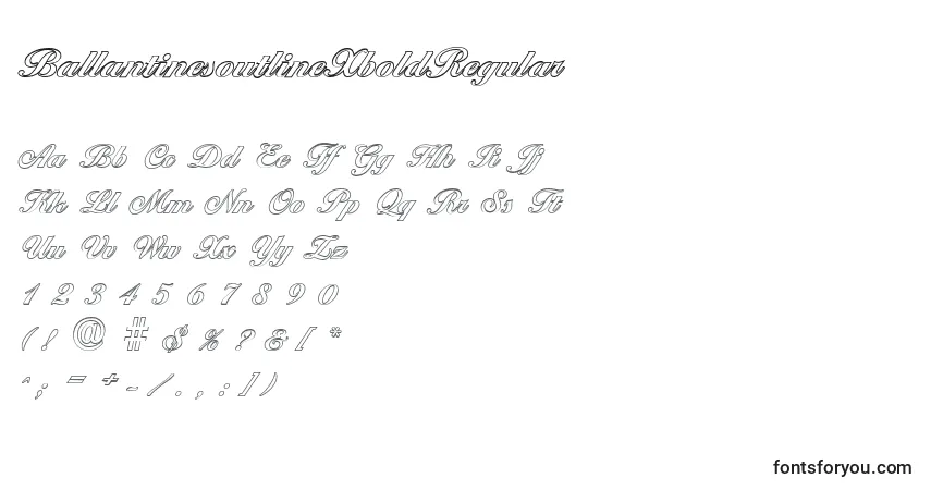 BallantinesoutlineXboldRegularフォント–アルファベット、数字、特殊文字