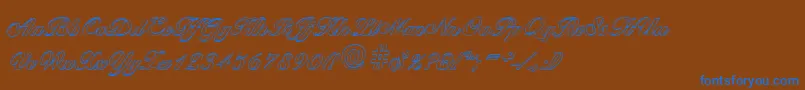 BallantinesoutlineXboldRegular Font – Blue Fonts on Brown Background