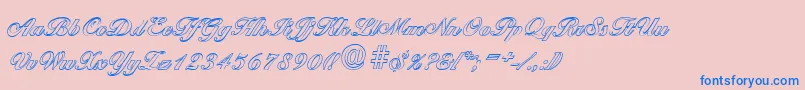 BallantinesoutlineXboldRegular Font – Blue Fonts on Pink Background