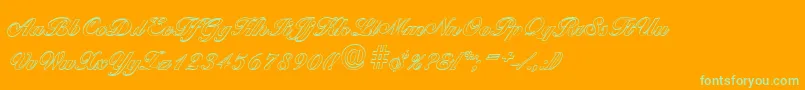 BallantinesoutlineXboldRegular Font – Green Fonts on Orange Background